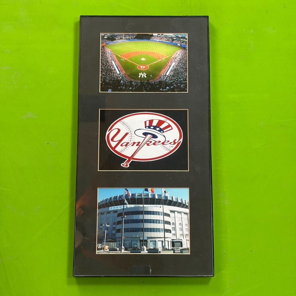 New York Yankees Stadium MLB Baseball Wall Art 3 Photo Decor Plaque Logo 22x8